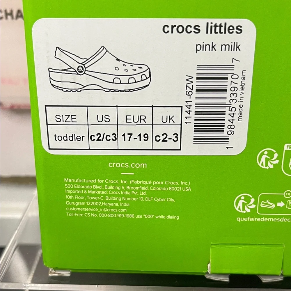 🆕CROCS Kids Light Pink Slippers size toddler c2/c/3 NWT